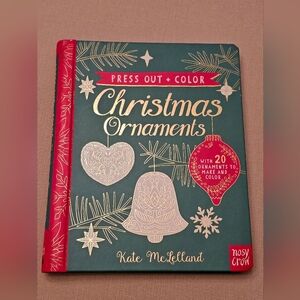 NEW! Press Out + Color Christmas Ornaments Book by Kate McLelland